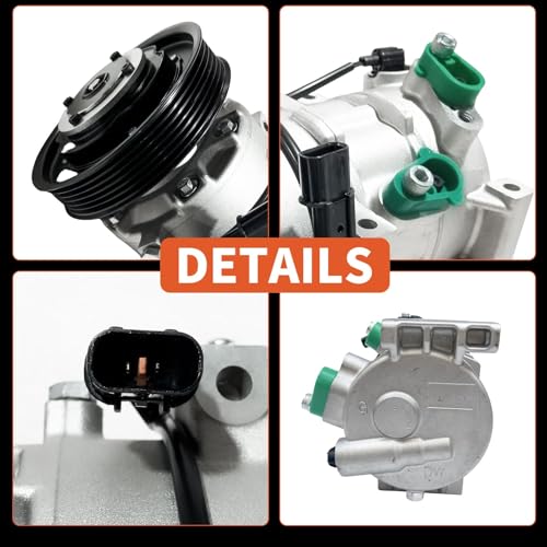 Image of A /C Air Conditioner Compressor with Clutch Fit for 2012-2017 Hyundai Accent | for 2012-2017 Kia Rio 1.6L L4,Replaces 977011R100,977011R100DR,977011W600 with (Automatic Temperature Control) CO 20765C