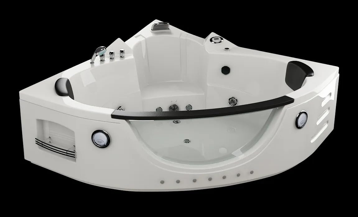BagnoItalia Vasca Idromassaggio 152x152 cm bianca con vetro frontale 28 getti con RISCALDATORE FULL OPTIONAL I