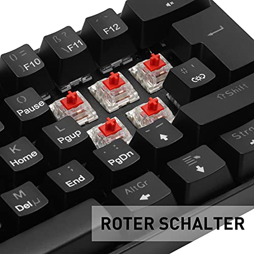 havit 60% Mechanische Tastatur und Maus mit Kabel, Type C kabelgebundene 61 Tasten Gaming Tastatur QWERTZ mit Rot Schalter, Programmierbare RGB Gaming Maus (KB611L) - Image 8