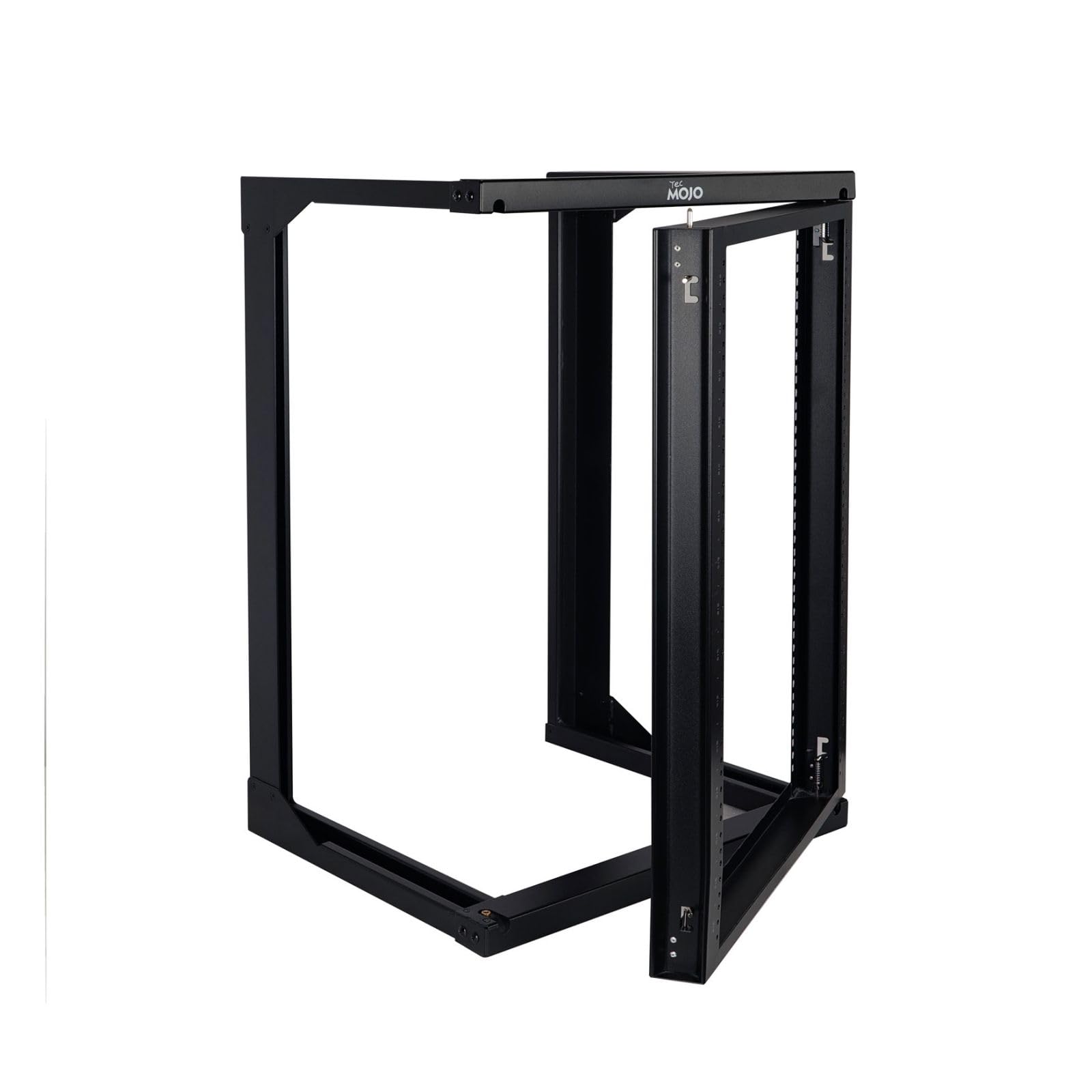 Tecmojo 15U Wall Mount Open Frame Network Rack, Swing Out Hinged Door 18 Inch Depth, Holds Network Servers and AV Equipment, Easy Rear Access to Equipment, Door Opens 180 Degrees from Either Side