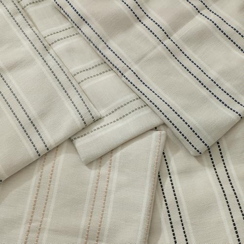 Hckot Throw Pillow Covers 24x24 Set of 2 Striped Pillow Covers Textured Linen Decorative Pillows Square Cushion Covers for Sofa Couch Bed Living Room Farmhouse Decor, Greyish Green