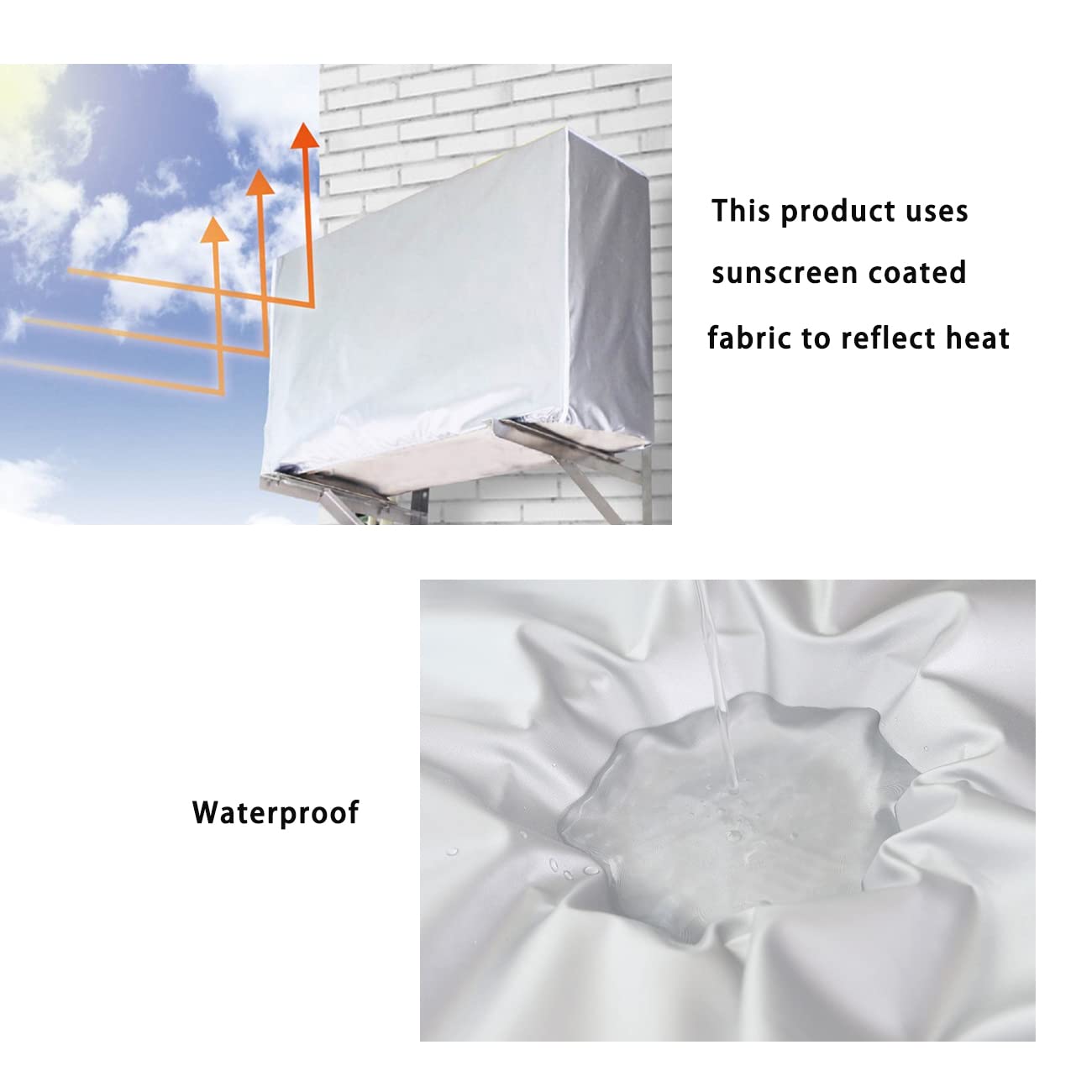Afdekking voor Airco Unit Buiten | Zonwerende hoezen voor airconditioning voor buitenunits - Stofdichte waterdichte AC-hoes, energiebesparende buitenraam AC-beschermhoes Qihuyi Afdekking voor Airco Unit Buiten | Zonwerende hoezen voor airconditioning voor buitenunits - Stofdichte waterdichte AC-hoes, energiebesparende buitenraam AC-beschermhoes Qihuyi