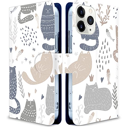 iitrust Arrows Be4 Plus F-41B ケース 手帳型 アローズ Be4 Plusケース スマホケース カメラ穴 合皮レザー スタンド機能 カードホルダー 猫 シンプル アニマル