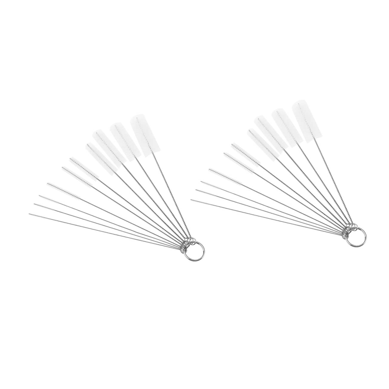 NOLITOY 1set Cleaning Brush Heavy Small Lint Brush Bristle Clean Sponge for Pipe Tube Handheld Scrubber Groove Keyboards Straw Brush Hose Brush White Nylon Silk 20pcs