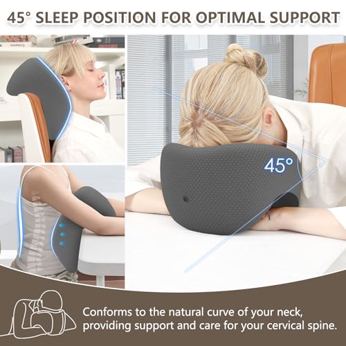 2in1 Ergonomic Memory Foam Travel Neck Pillow – Travel Pillow for All Sleep Positions on Flights, Road Trips, and Long Distance Travel with Drawstring Bag (Adjustable - Dark Gray & Black) - Image 6