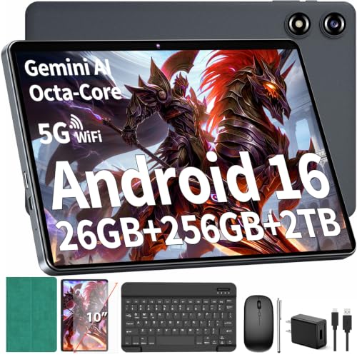 Image of Android 16 Tablet with Keyboard - 26GB+256GB+2TB Expand, Gemini AI-Green