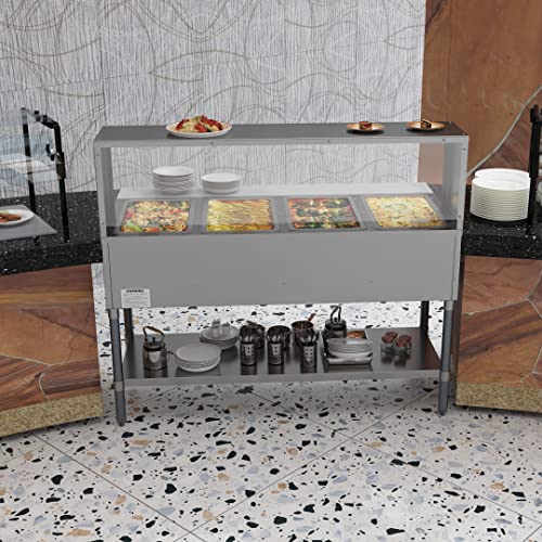 Koolmore KM-OWS-4SG 4-Pan Open Well Commercial Electric Stainless Steel Steam Table Food Warmer thumb #5