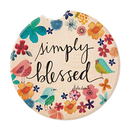 Brownlow Gifts Simple Inspirations Absorbent Stoneware Cup Holder Car Coaster, 2.5-Inches, Simply Blessed Brownlow Gifts Simple Inspirations Absorbent Stoneware Cup Holder Car Coaster, 2.5-Inches, Simply Blessed