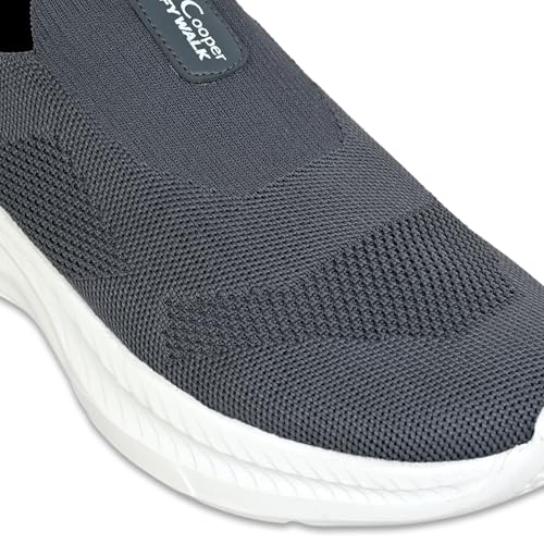 Image of Men's Mesh Slip On Walking Shoes Breathable Lightweight Non-Slip EVA Sole Grey Black