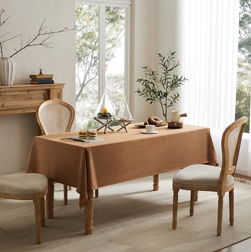 YZJZEDS Farmhouse Linen Rectangular Tablecloth, Caramel 60x120 Inch by YZJZEDS - Used condition - Image 2