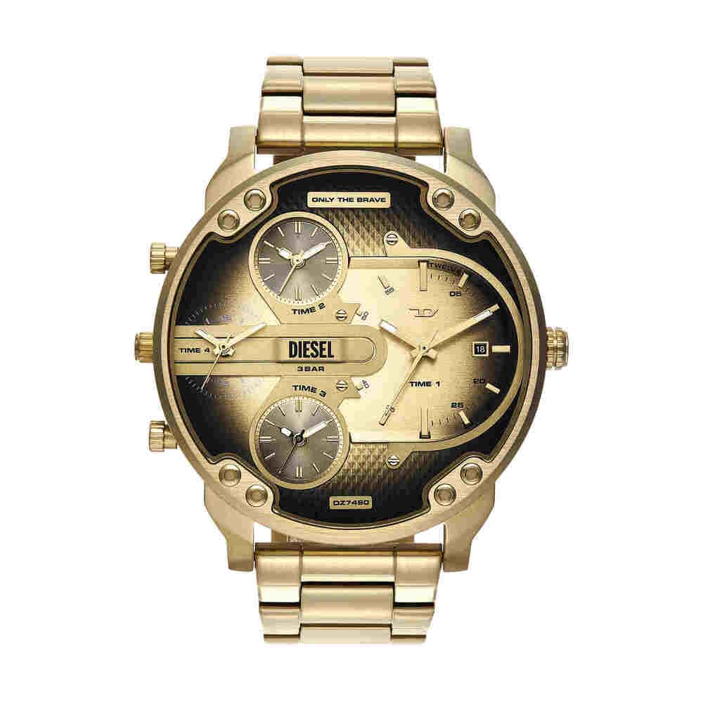 Diesel Mr. Daddy Watch for Men, Quartz Three Hand Multifunctional Movement with Stainless Steel Strap