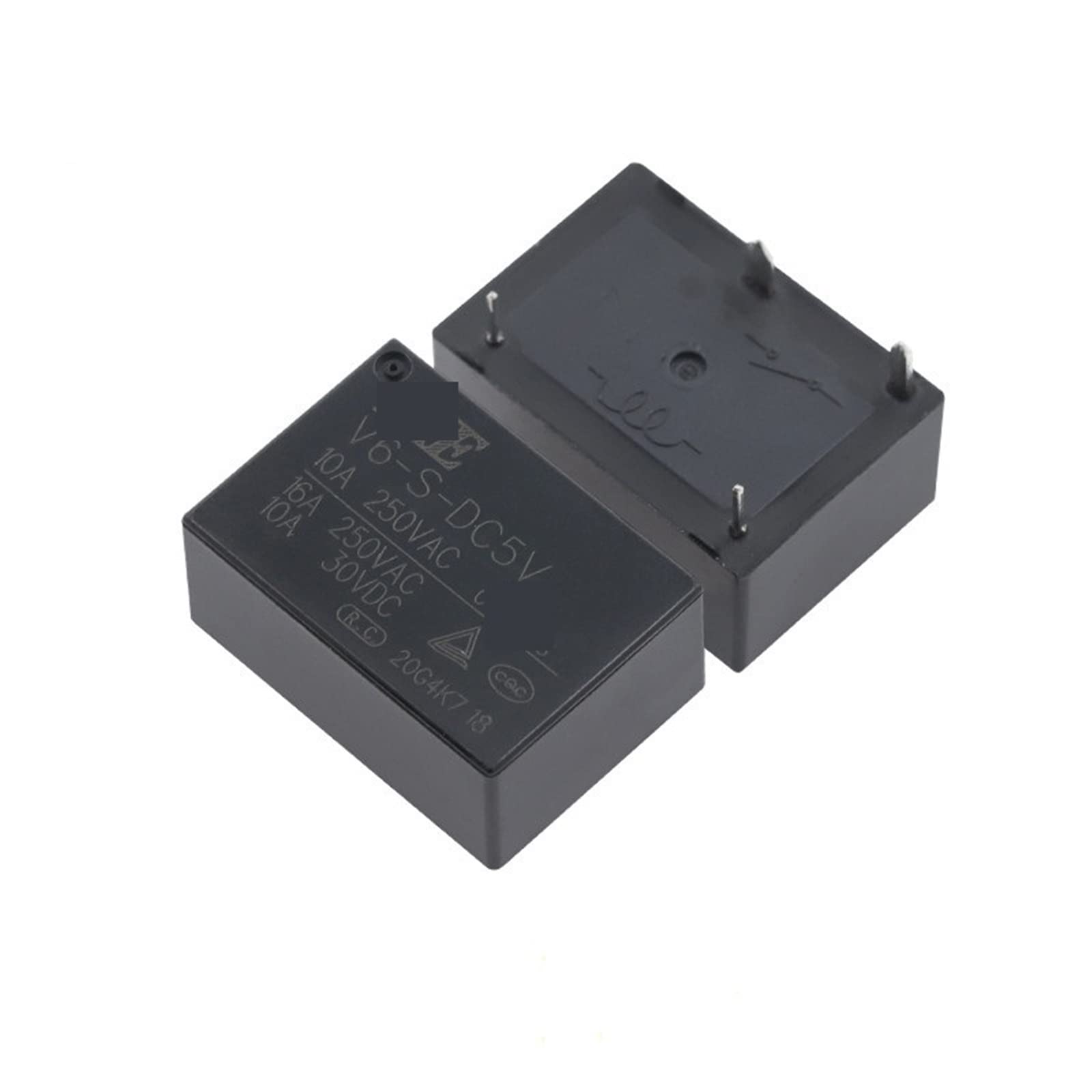CSKWLLNBC 5Pcs Power Relay V6-S-DC5V 5VDC V6-S-DC12V 12VDC V6-S-DC24V 24VDC 4PINS 10A 5V 12V 24V(5V)