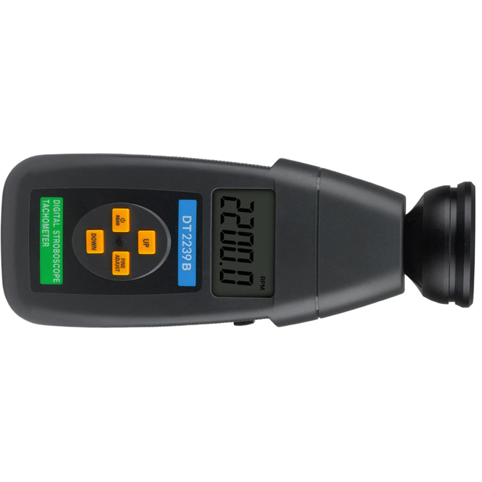 Annadue DT2240B Bezdotykowy Obrotomierz Fotoelektryczny Miernik Prędkości, Cyfrowy Stroboskop 60- Obr./min, Przenośny Ręczny Tester Obrotów z Dużym Podświetleniem LCD do Konserwacji Części
