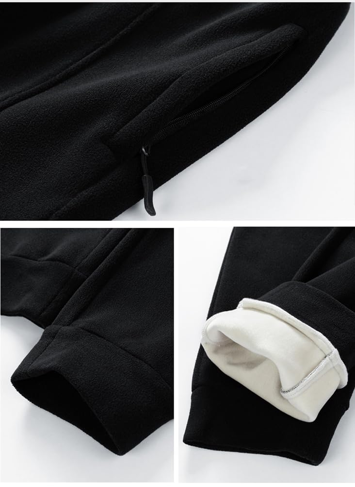 Męskie dresy z kapturem Bluza z długim rękawem Zipper Spodnie sportowe do biegania Polarowe ciepłe dresy