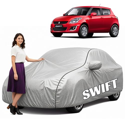 Image of 100% Waterproof Car Cover for Swift (All Models & Years) - Custom Fit with Mirror Pockets, Triple-Stitched, Soft Inner Lining, UV & Heat Resistant, Outdoor /Indoor Protection