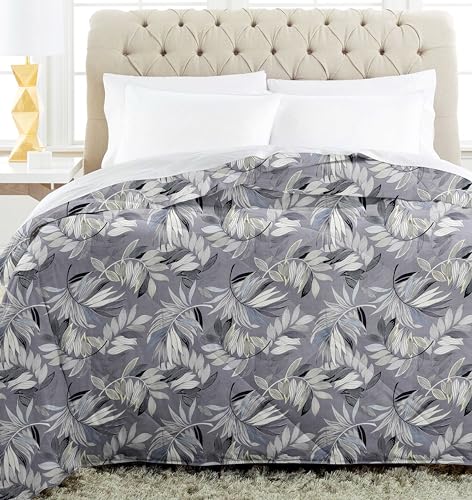 Image of Amazon Brand - Umi Reversible Ultra Soft Double Bed AC Comforter /Blanket /Quilt /Rajai 220 GSM Microfiber Diamond Stitch (90 inch x 100 inch Inches /228cm x 254cm) - Comforter Double Bed | Grey & Black & White