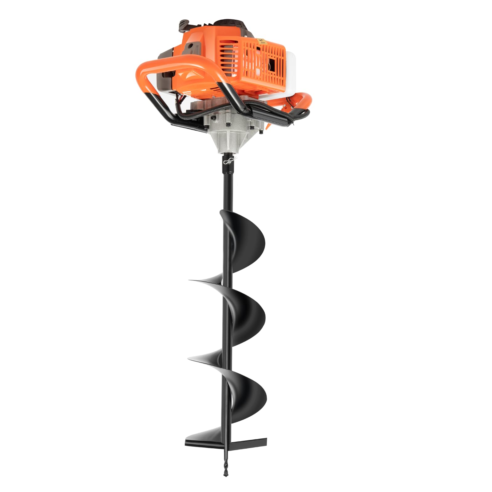 SICHENSH 71CC 2-Stroke Petrol Earth Auger, Fence Post Hole Borer Ground, Single Cylinder Post Hole Digger with 4" 6" 8" Bit, Ground Hole Borrer Digger for Digging Holes in the Ground or Ice, 300rpm