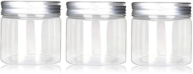 6Pcs 150ml 5oz PET Plastic Empty Cosmetic Containers Jars Cases with Silver Aluminum Lid Cream Lotion Box Ointments Bottle Food Bottle Makeup Pot Jar