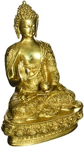 Aakrati Buddha Brass Statue - Designer Sculpture in Yellow - Unique Gift and showpiece