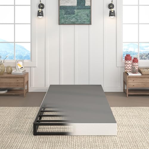 TROZULER 7 Inch Twin Box Spring Heavy Duty Metal Mattress Foundation 3000 lbs Capacity High Profile Noise-Free Easy Assembly with Fabric Cover