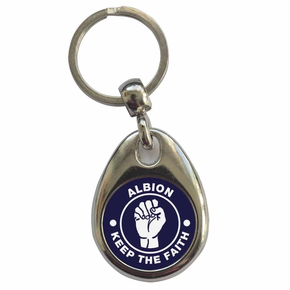 Ozorath Albion Keep The Faith Northern Soul Keyring Keychain with Split Ring Attachment and Metal Key Fob