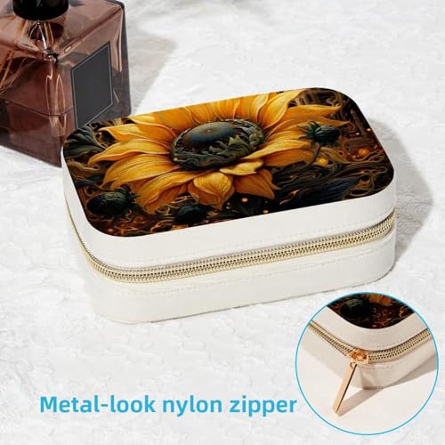 Boîte à bijoux château tournesol portable pour bagues et colliers - 7