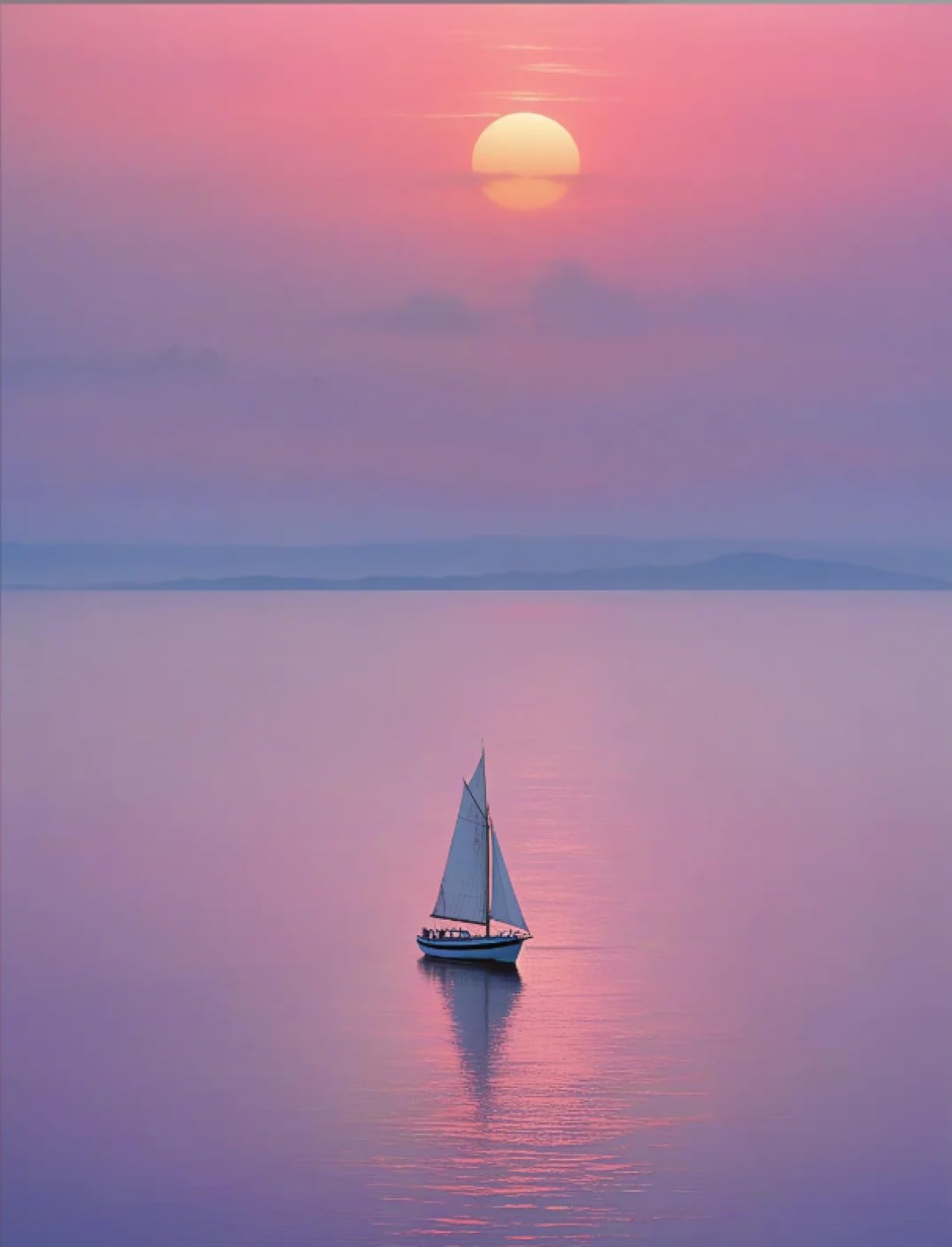 Stithej Pre-Printed Cross Stitch Kit Sunset Sailboat 11CT for Beginners