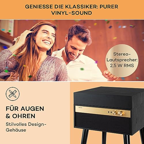 Auna Plattenspieler mit Lautsprecher, Plattenspieler mit Bluetooth & Standfüßen...