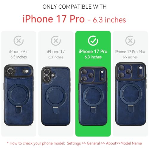 CHEEWADA for iPhone 17 Pro Case with Stand Compatible with Magsafe, Blue by CHEEWADA - Used condition - Image 2