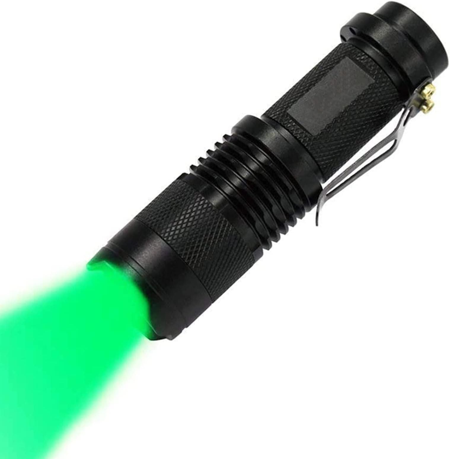 Flashlights Portable Green/Blue/Red Light Adjustable Focus Mini Pocket Flashlights Small Torch(Dark blue)