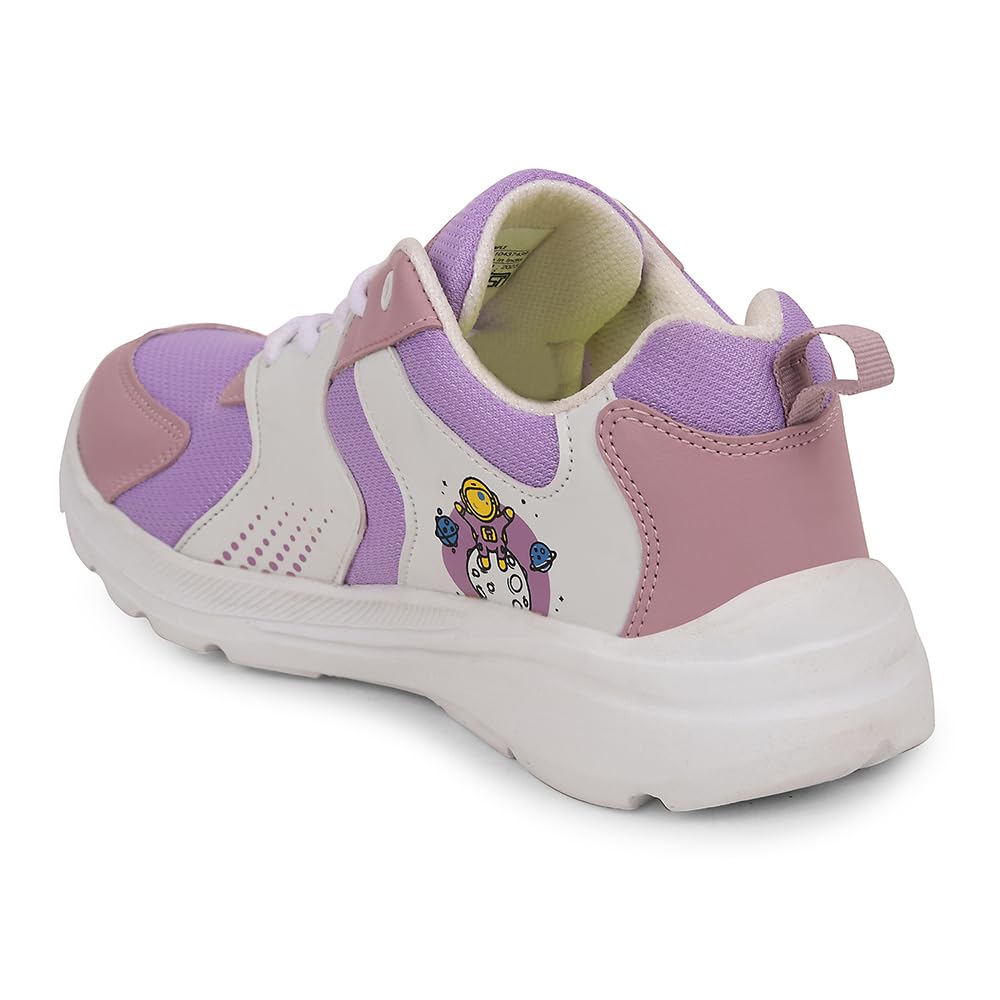 Liberty Leap7x TRIVAGO15E Lacing Sports Walking Shoes for Kids with EVA Sole | Suitable for Jogging Running | Quick Wear Elastic Laces | Memory Foam Insole | Comfortable Footbed (Purple - 1) 3