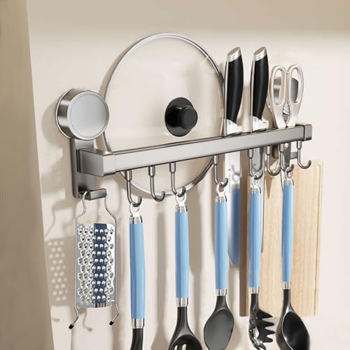 キッチンツールフック 吸盤 強力 壁掛け キッチン フック 40CM 8個 hook 台所 収納 調理器具 ツール 防水防錆のサムネイル