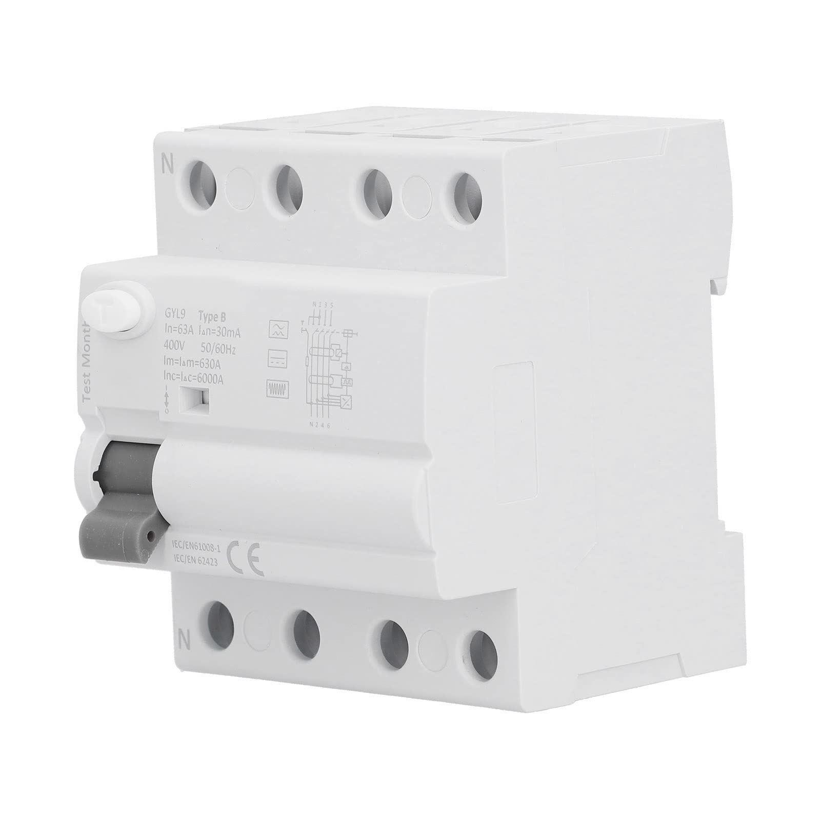 Interruttore automatico differenziale ad alta sensibilità 4P 63A 30mA 400V Interruttore di protezione di sicurezza per case fabbriche hotel