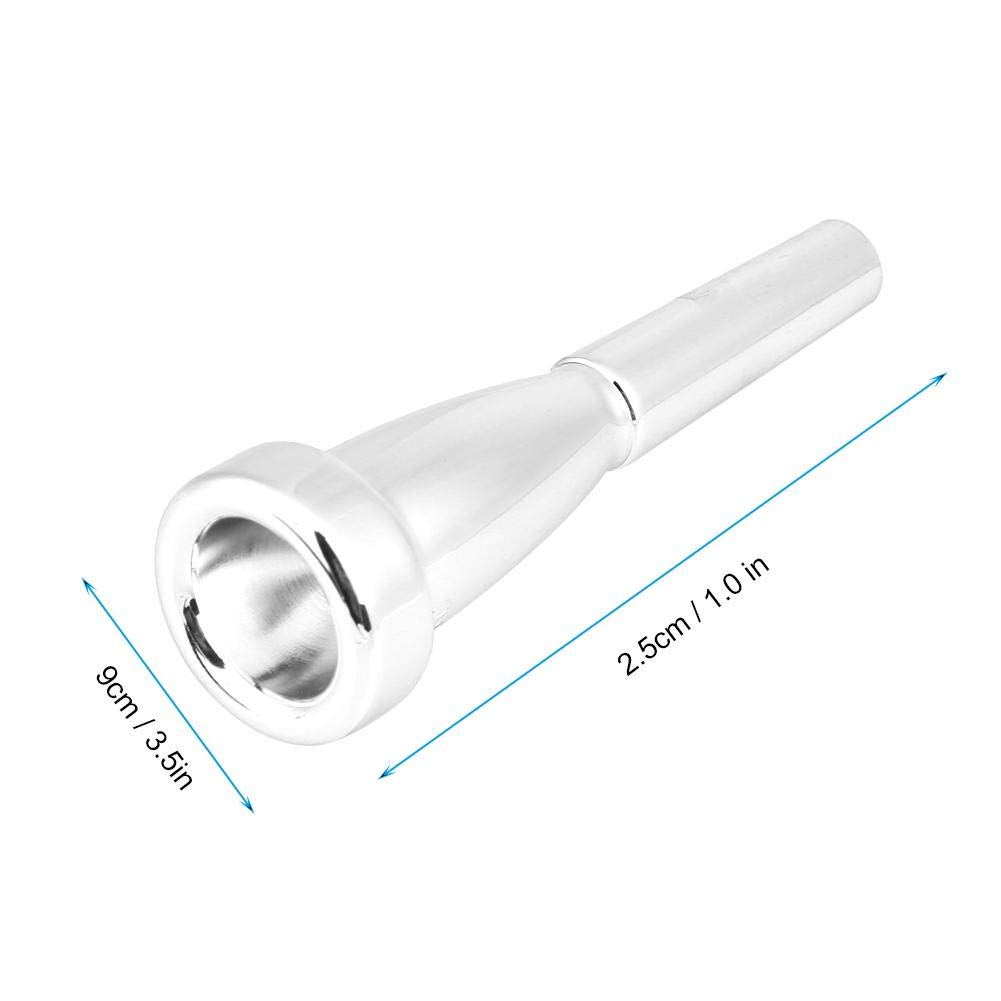 Bocchino Tromba in Ottone 3C, Accessori Strumenti Musicali, Design Argentato per Performances (Argento)