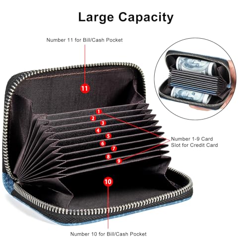 Image of Credit Card Wallet, RFID Card Case Wallet, Zipper Card Cases Holder for Men Women, RFID Blocking, KeyChain Wallet, Compact Size Card Organizer Case for Women