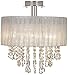 Possini Euro Design Jolie Luxury Ceiling Light Semi-Flush Mount Fixture Chrome Sheer Silver Fabric Drum 15
