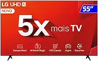 Smart TV 4K 55" LG UHD 55UT8050 Processador α5 Ger7 AI Alexa/Chromecast integrado Otimizador de Jogos webOS 24 Controle Smart Magic