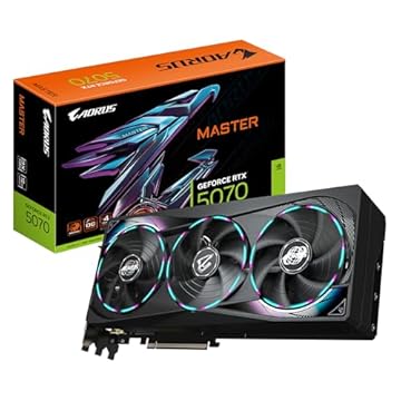 Placa de Vídeo Gigabyte GeForce RTX 5070 AORUS Master 12GB GDDR7 – DLSS 3, Ray Tracing, RGB Fusion, WINDFORCE Infinity, GV-N5070AORUS M-12GD