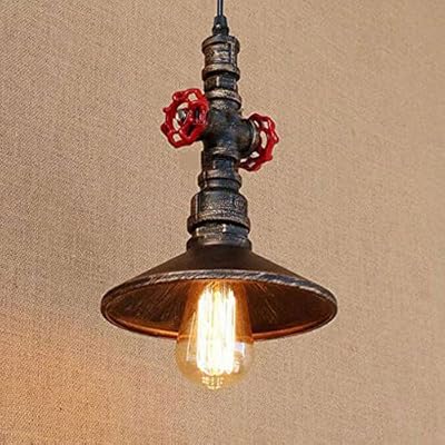EYBOPB Industrial Steampunk Pendant Light, Water Pipe Ceiling Hanging Lamp Lighting Fixture for Kitchen Island, Bedroom, Dining Hall,Cafe, Bar, with Adjustable 39.4" Wire, Bronze