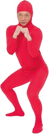 [PURE] ピュア 全身タイツ ストレッチ 顔出し 変装 L レッド