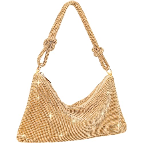 TOPALL Pochettes et Clutches Femme,Pochette Soiree Femme Chic,Paillettes Sac de Soirée Pochette,Strass Sac à Main Femme Tendance,Sac Pochette Femme pour Ceremonie...