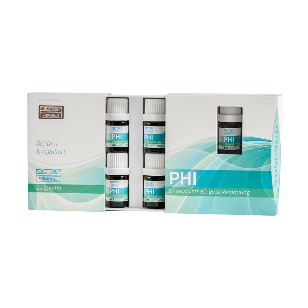 PHI Trinkampullen – Detox & Leberunterstützung – aktiviert Zellregeneration, stärkt Verdauung & Energie – mit Vitamin B6 & Pantothensäure – hohe Bioverfügbarkeit – Vermonde, 8×5 ml