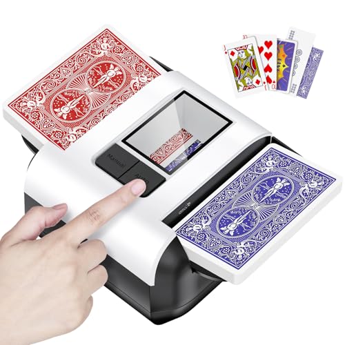 XPAW Automatic Card Shufflerfor 1-2 Decks with Dual Auto/Manual Modes, USB-C Rechargeable,Quiet Operation,Compatible with UNO,Texas Hold'emPoker All Card Types are Supported.