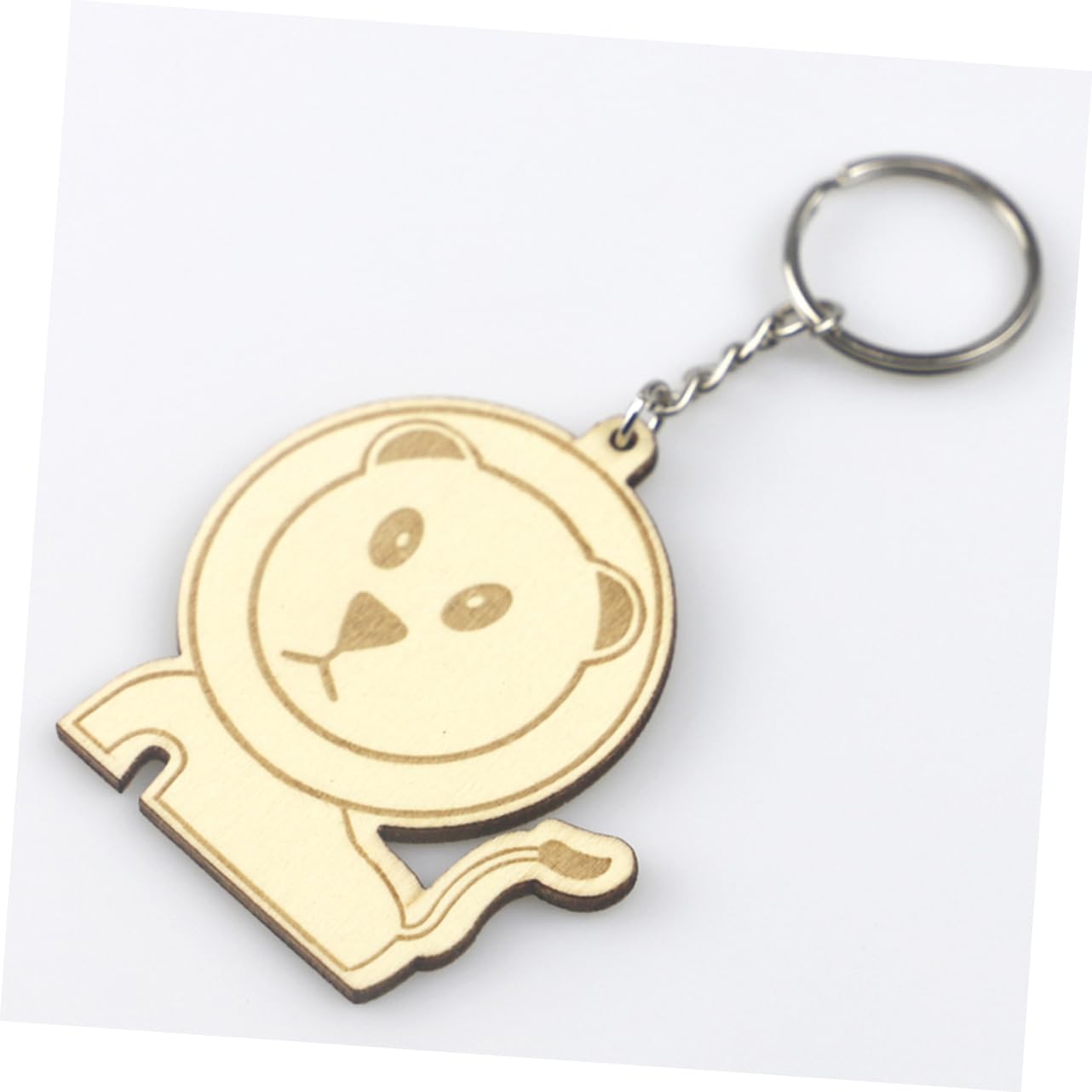 NOLITOY Wooden Lion Keychains Toy Decor Animal Keyring Key Holder Fun Keychains Hanging Pendant Decorative