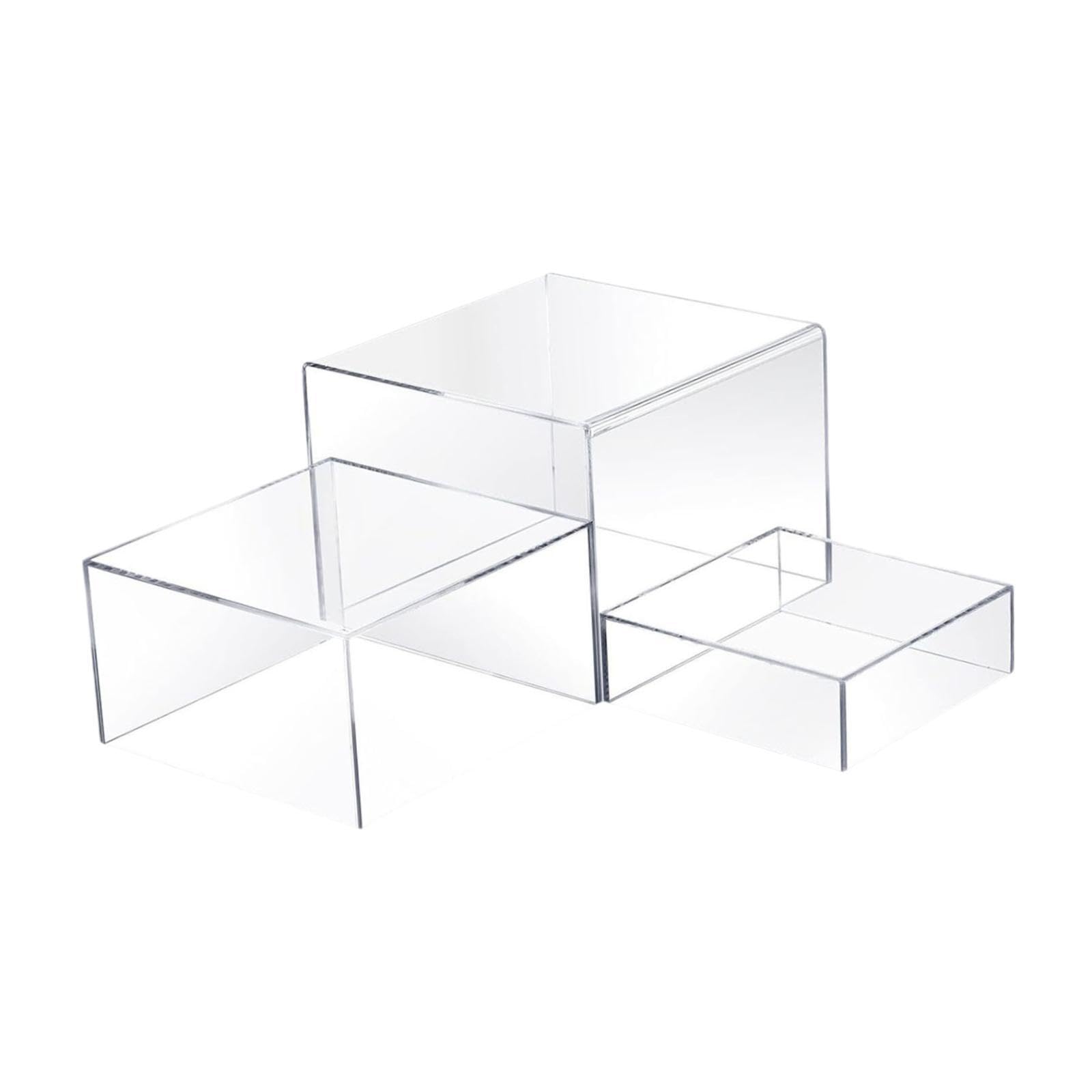 Set di alzate in Acrilico Resistente per Matrimoni, Cupcake, Chiaro | cibo, feste, brunch, buffet, 5,98 pollici x 5,98 pollici x 1,97 . Alzata per cibo per tavolo da buffet, espositore in