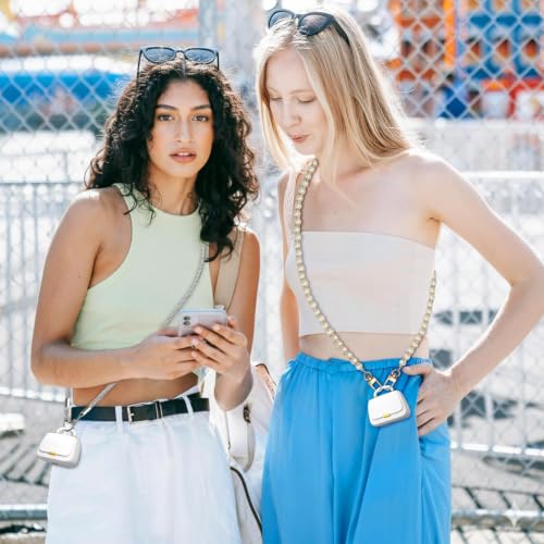 Image of ANCwear Wireless Earbuds with Mini Handbag Case, 22H Playtime, Pearl White | Bluetooth 5.3, 13mm drivers, touch controls and DIY stickers for music, calls, travel, everyday wear and gifting