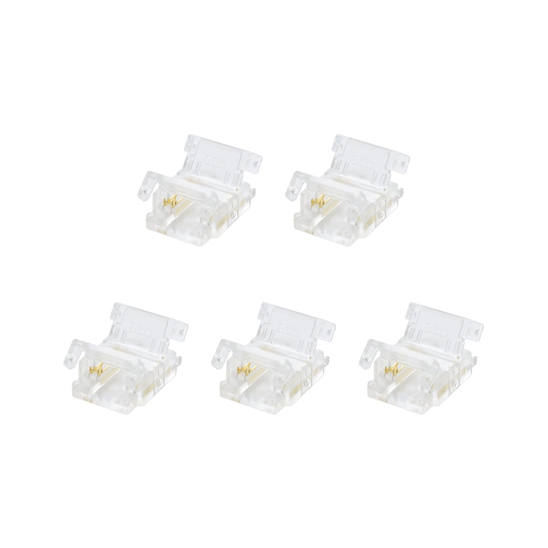 G.W.S® Solderless Strip to Strip Straight Connectors, for 10mm Wide 3 Pin CCT/Pixel LED COB Strip Lights, Pack of 5