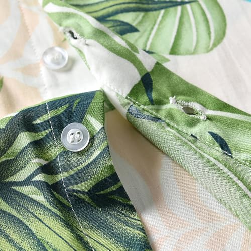 Image of KISBINI Toddler Boys Summer Clothes Set Hawaiian Cotton T-Shirt and Shorts Set Dinosaur Sharks Clothing Set