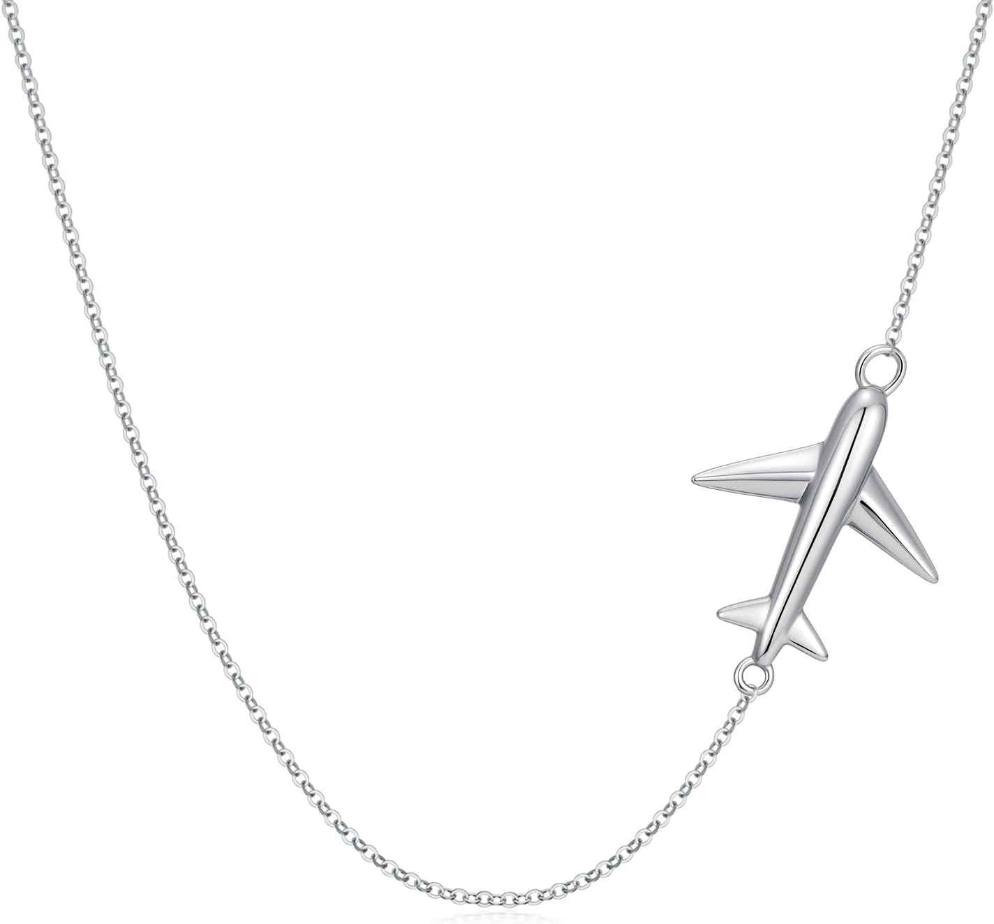 YYB Anchor/Airplane/Feather/Arrow Necklace for Women 925 Sterling Silver Sideways Choker Necklace Valentines Day Gifts for Women Mom Wife