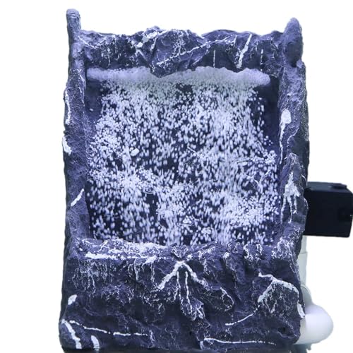 PALIVOX Dynamic Aquarium Decoration Sand Waterfall, Large Resin Model Seiryu Stone for Aquascaping with Water Pump and White Aquarium Sand, Fish Tank Accessories Hardscape